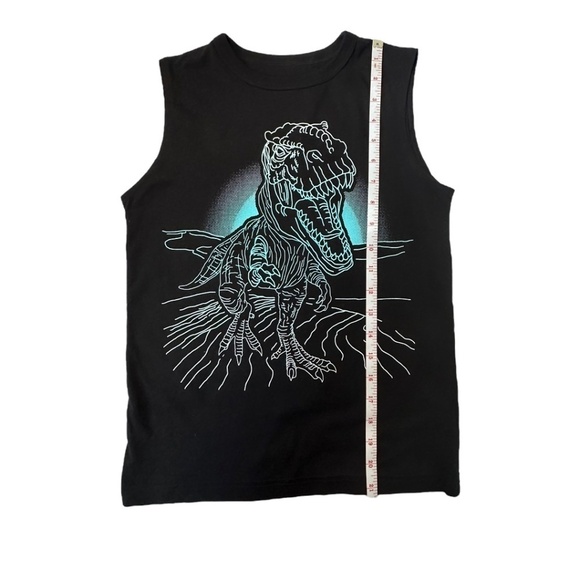 Children's Place Boy's Black T-Rex Sleeveless Shirt Size M (7/8) - Picture 3 of 5